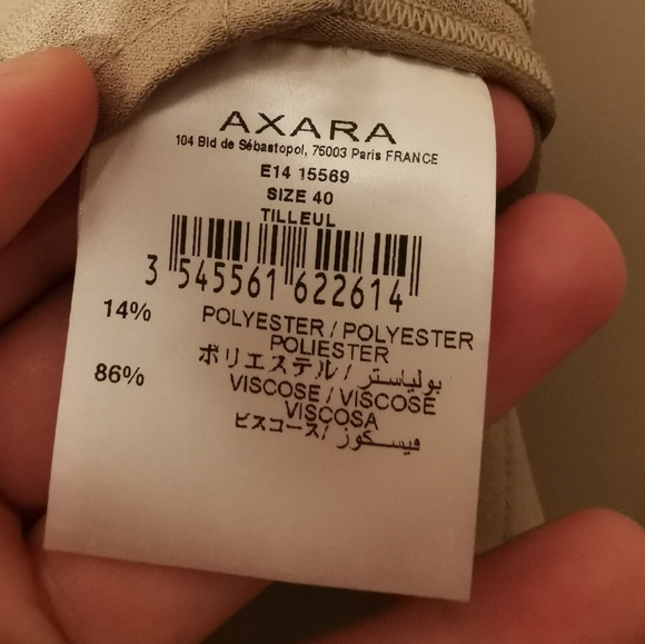 AZARA PARIS Flowy sleeves Top Tan size 40 (L/12) - Picture 10 of 11